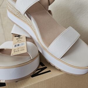Stylish White Wedge Sandals